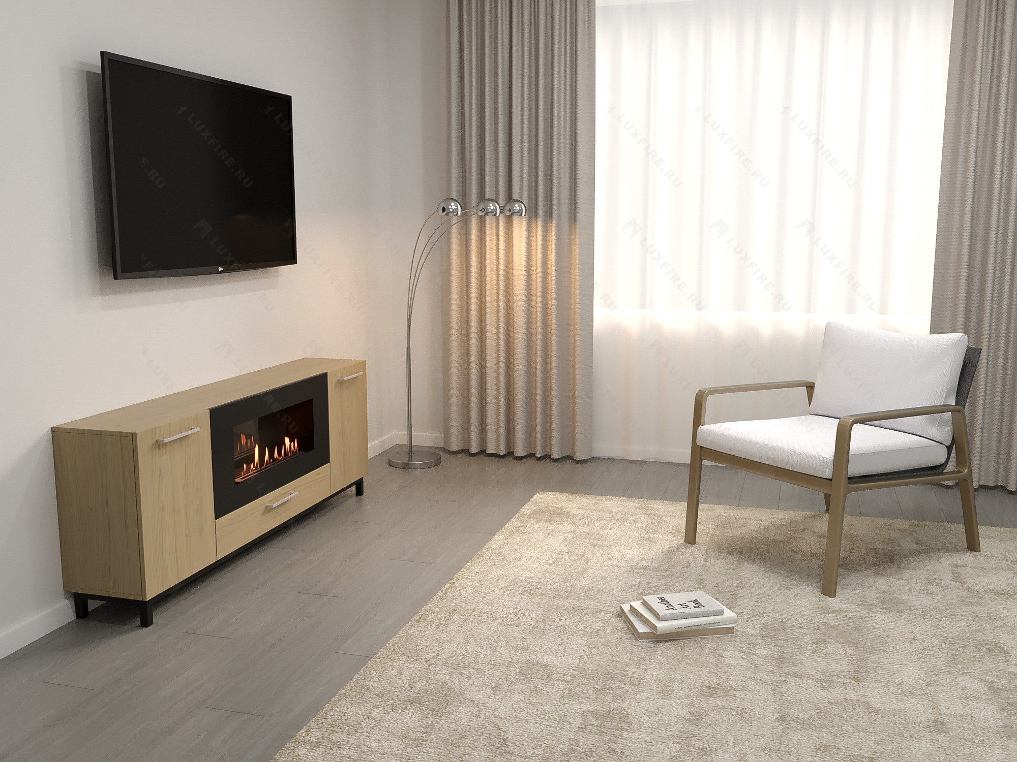 Тумба ТВ Lux Fire "Амур" напольная 1700 матовая, светлый дуб с биокамином 900 Тумба ТВ Lux Fire "Амур" напольная 1700 матовая, светлый дуб с биокамином 900 по цене 96 124 руб.