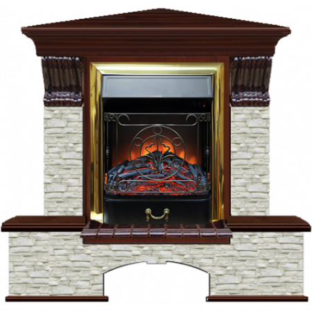 Бостон К Грот однотонный угловой (красное дерево)+Majestic Brass