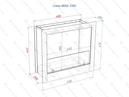 Встроенный биокамин Lux Fire Кабинет 530 S по цене 33 550 руб.