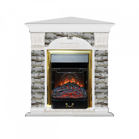 Арочный Алтай угловой (белый)+Majestic Brass