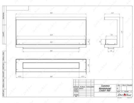 Биокамин фронтальный SteelHeat Leader 1100 стекло + стемалит по цене 54 640 руб.