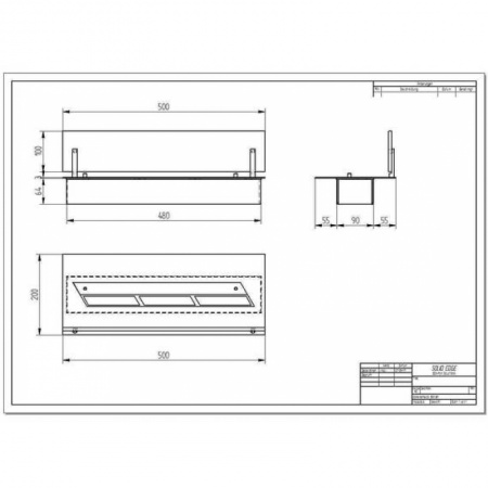 Прямоугольный контейнер ZeFire 500 со стеклом по цене 21 500 руб.